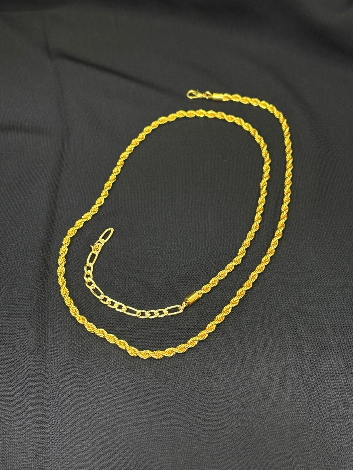 24K Gold Renk Kaplama İmitasyon Burgu Zincir Kolye