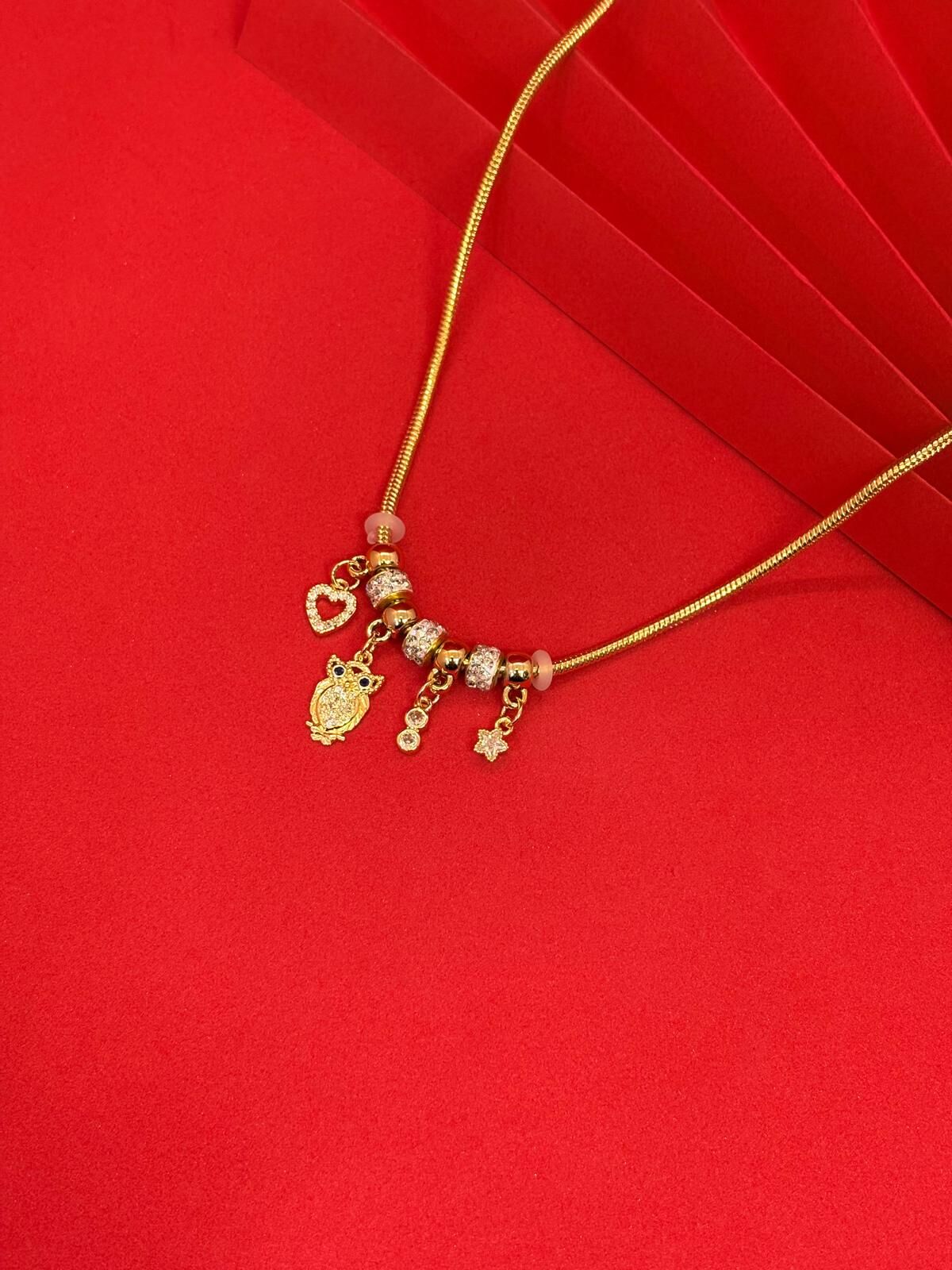 316L Çelik Gold Renk Baykuş Kolye