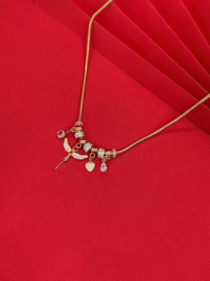 316L Çelik Gold Renk Melek Kolye