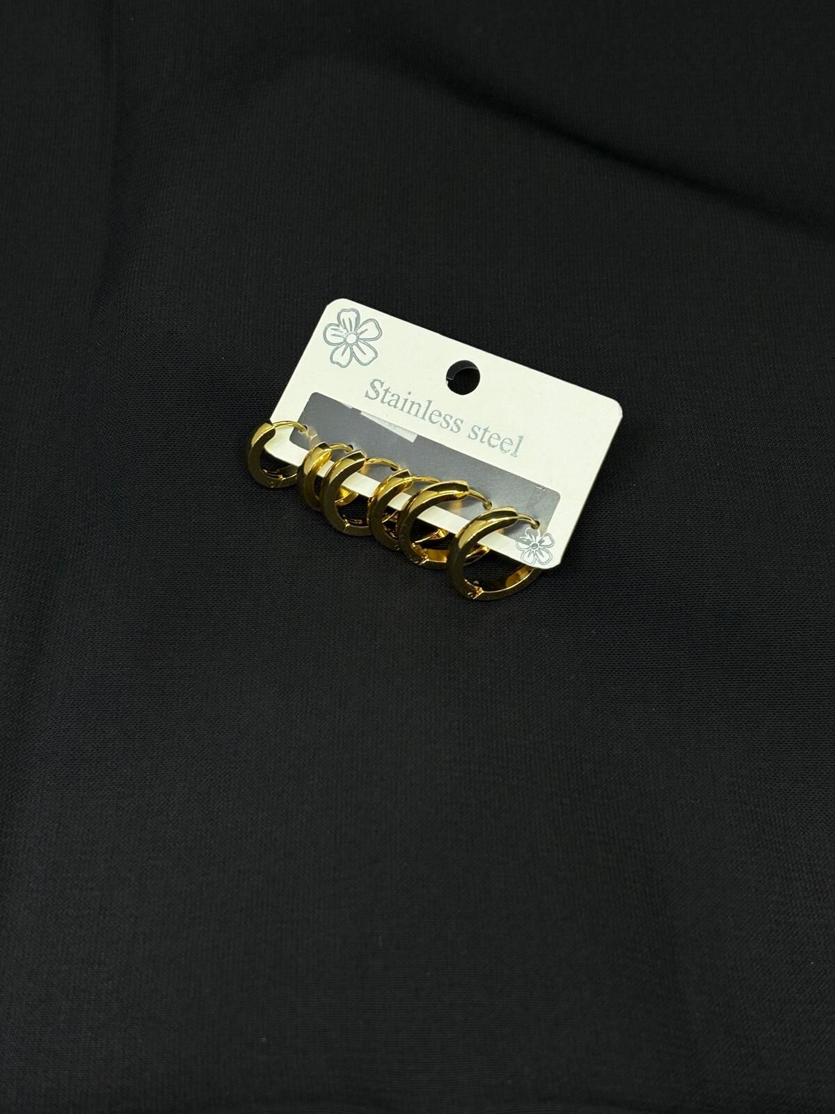 316L Çelik Gold Renk Altılı Set Küpe