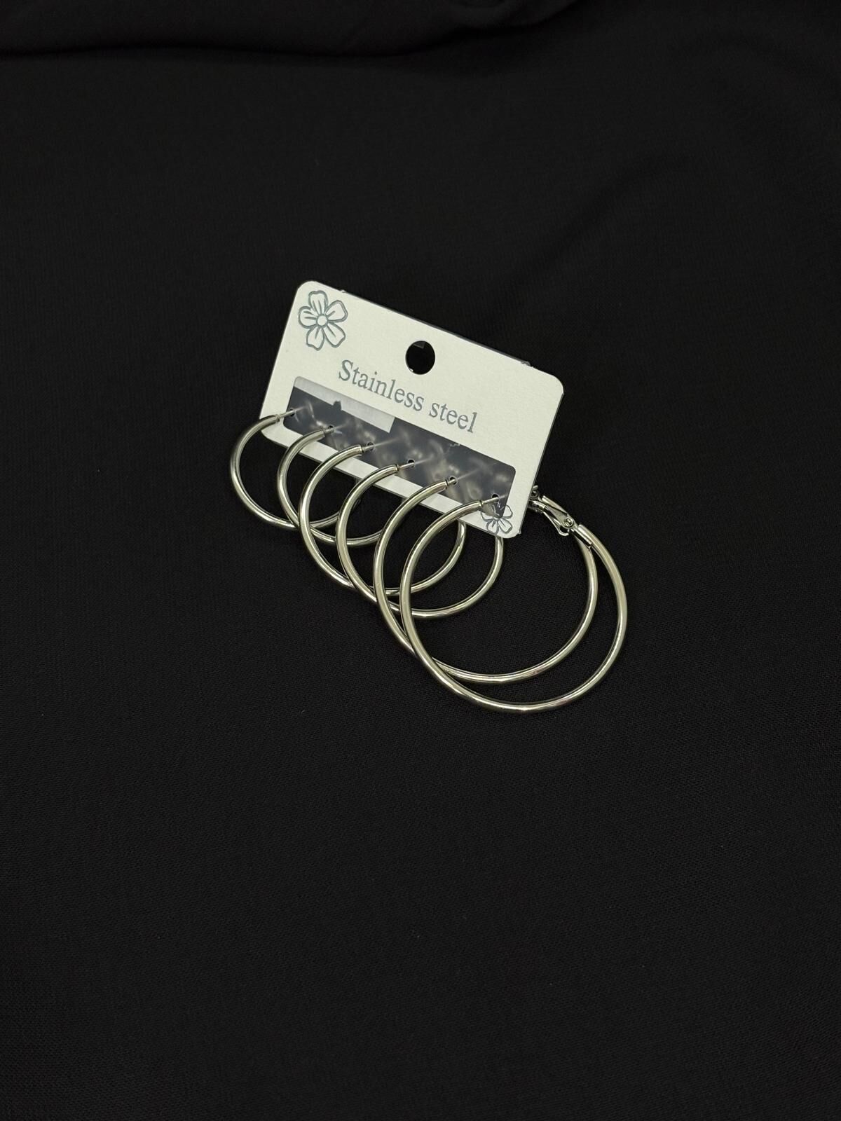 316L Çelik Gümüş Renk Altılı Set Küpe