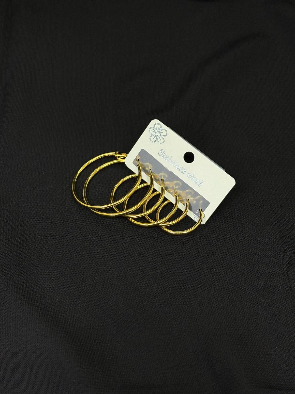 316L Çelik Gold Renk Altılı Set Küpe