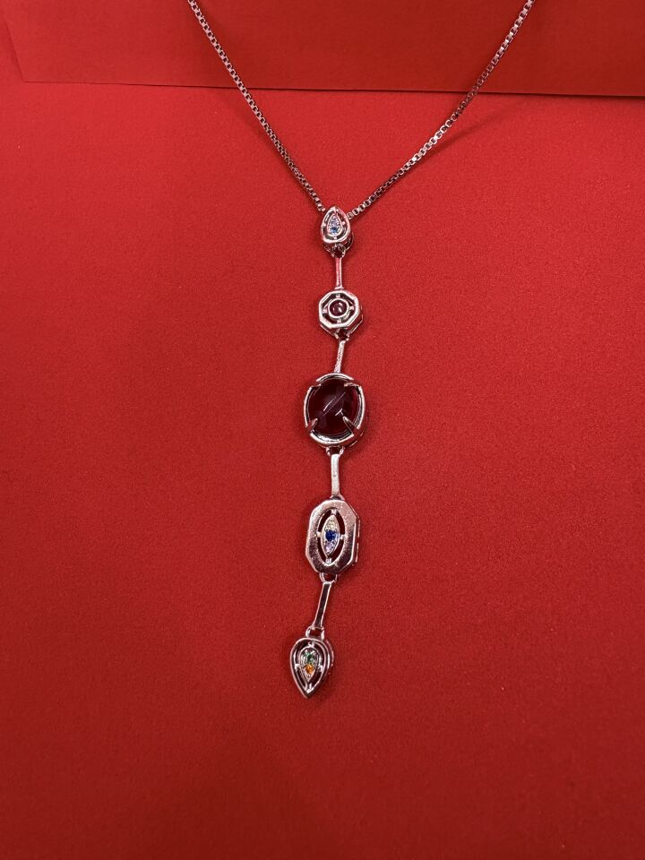 Mor Element Gümüş Y Kolye