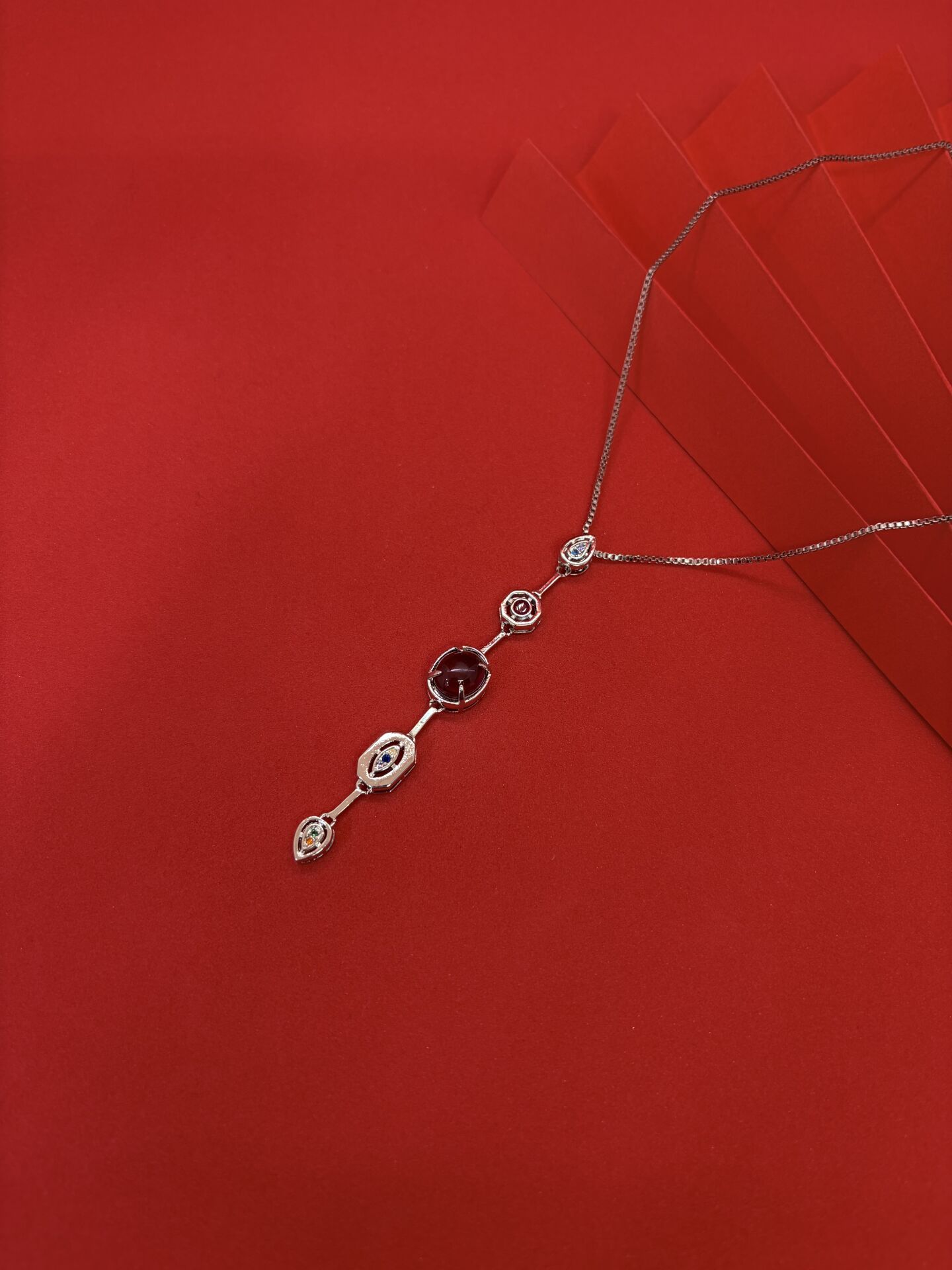 Mor Element Gümüş Y Kolye