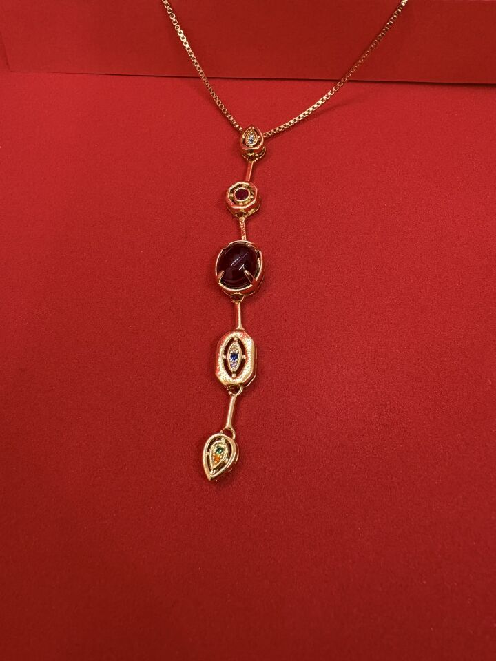 Mor Element Gold Y Kolye