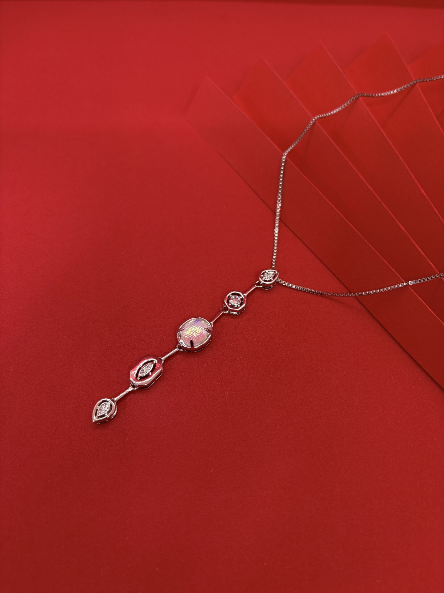 Taşlı Element Gümüş Y Kolye