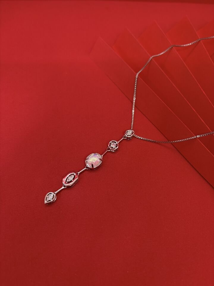 Taşlı Element Gümüş Y Kolye