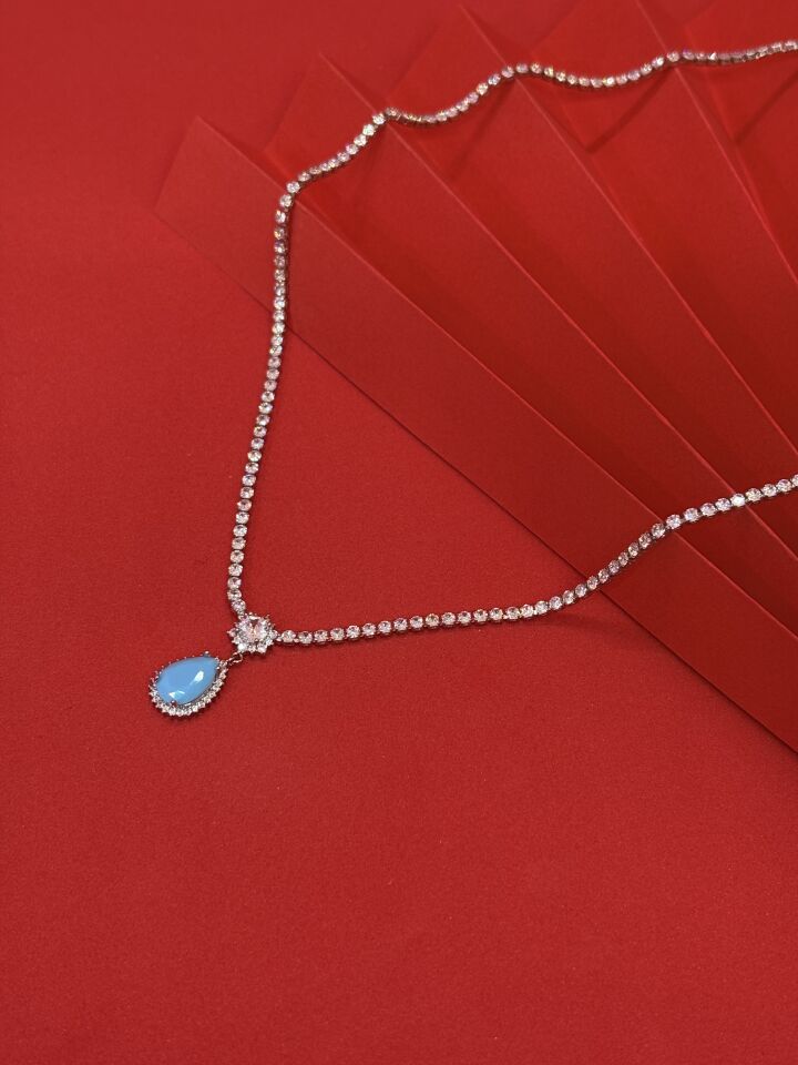 Mavi Damla Su Yolu Kolye