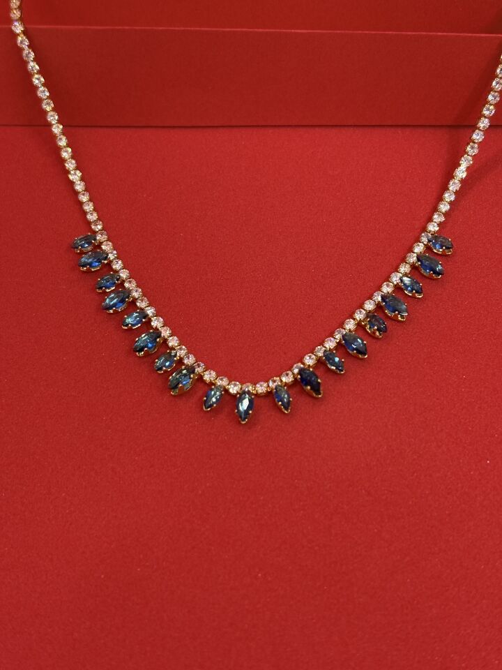 Lacivert Taşlı Su Yolu Kolye