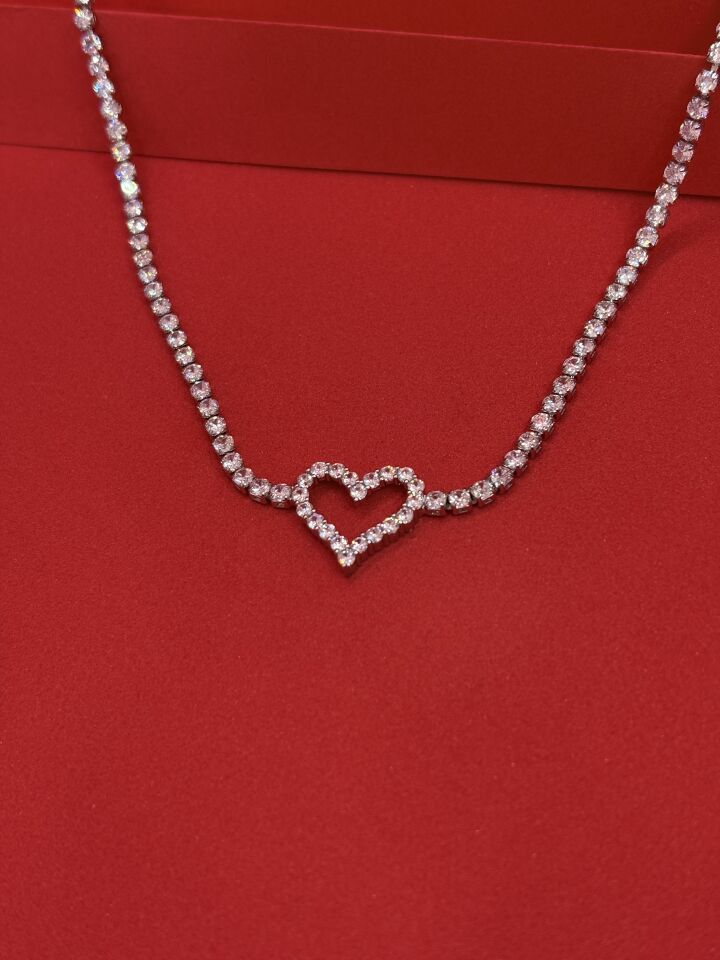 Kalp Su Yolu Gümüş Kolye