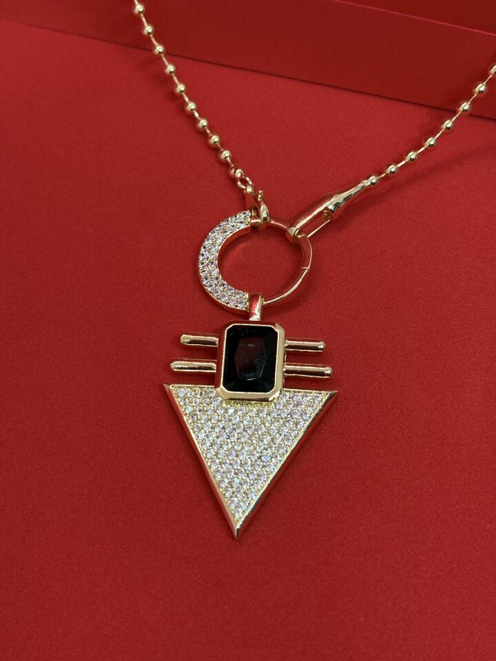 Xuping Geometrik Taşlı Kolye