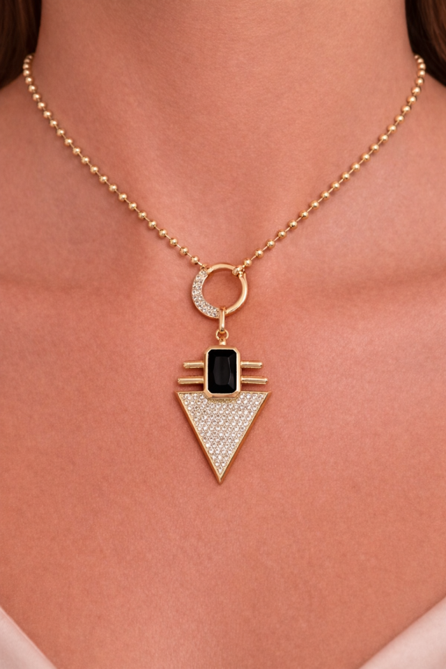 Xuping Geometrik Taşlı Kolye