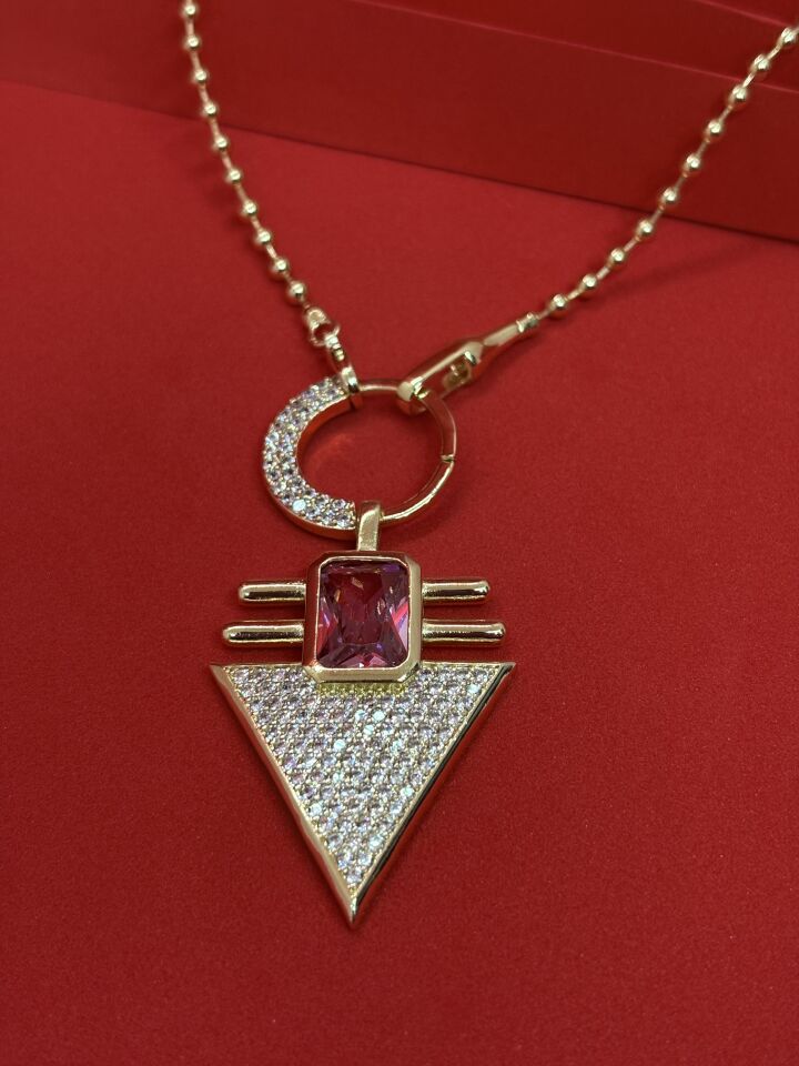 Xuping Geometrik Taşlı Kolye