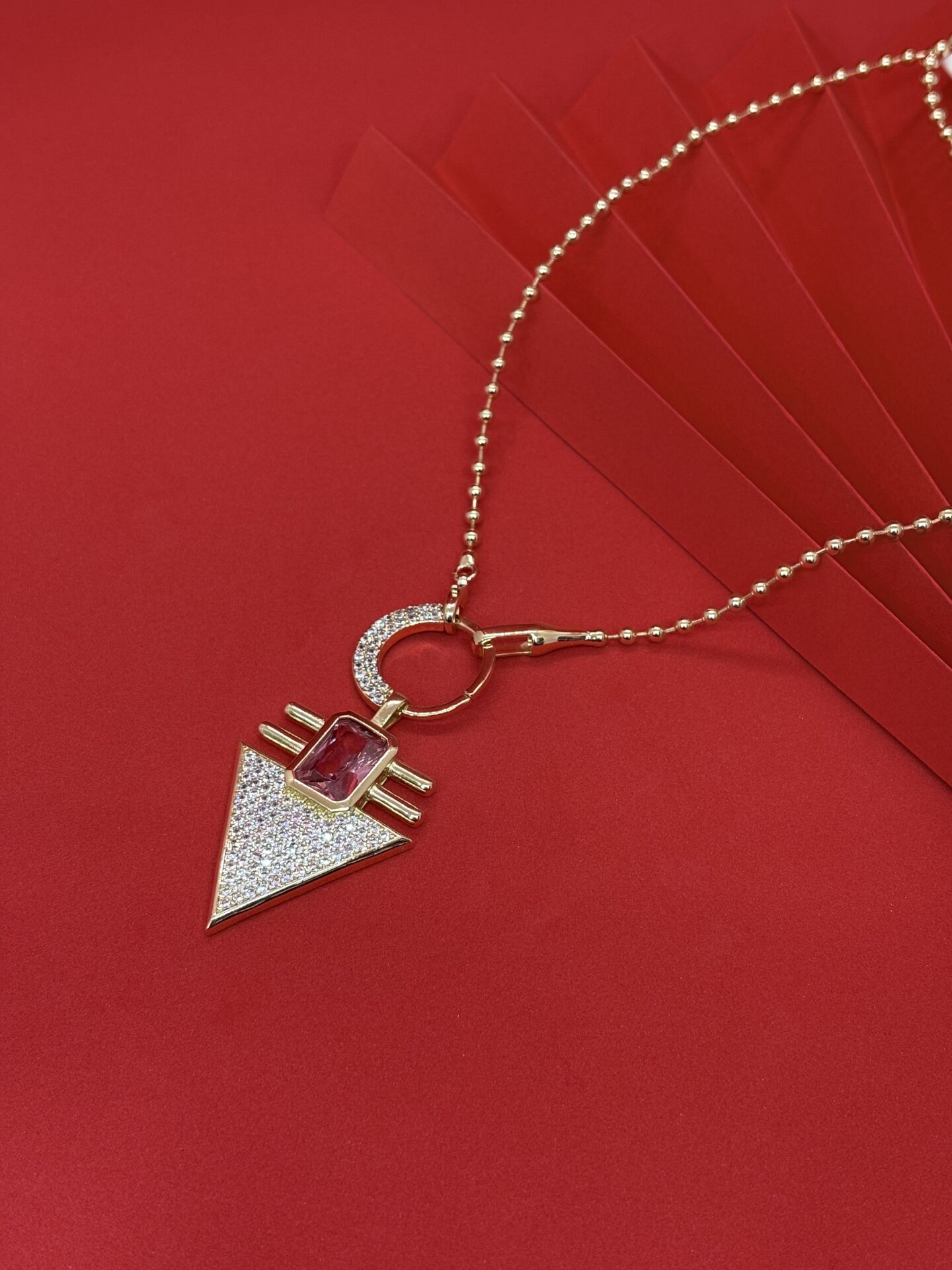 Xuping Geometrik Taşlı Kolye