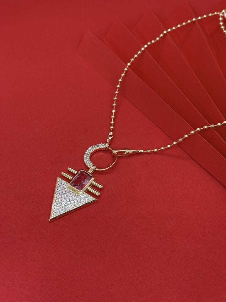 Xuping Geometrik Taşlı Kolye