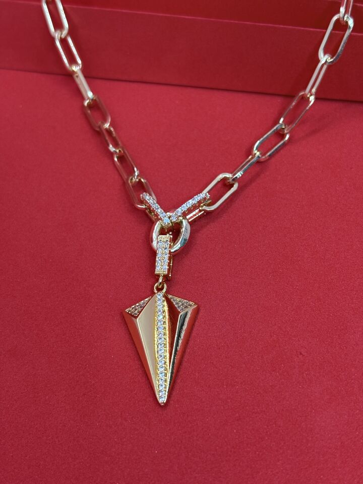 Xuping Geometrik Zirkon Taşlı Kolye