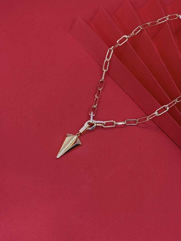 Xuping Geometrik Zirkon Taşlı Kolye