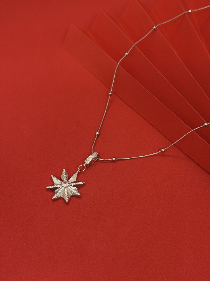 Geometrik Taşlı Kolye