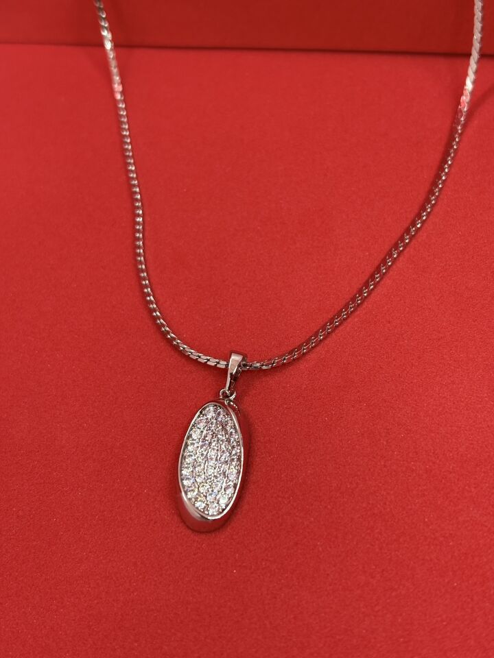 Zirkon Taşlı Damla Kolye