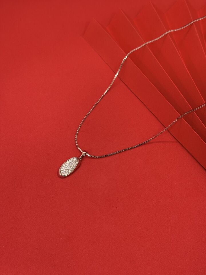 Zirkon Taşlı Damla Kolye