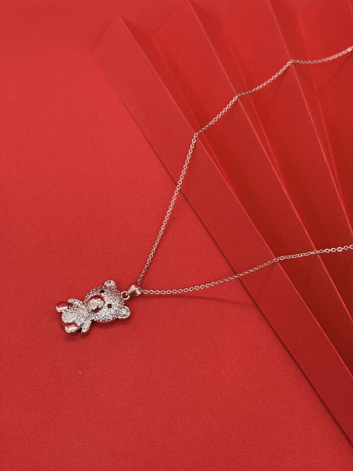 Zirkon Taşlı Ayıcık Kolye