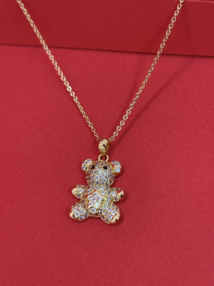 Zirkon Taşlı Ayıcık Kolye