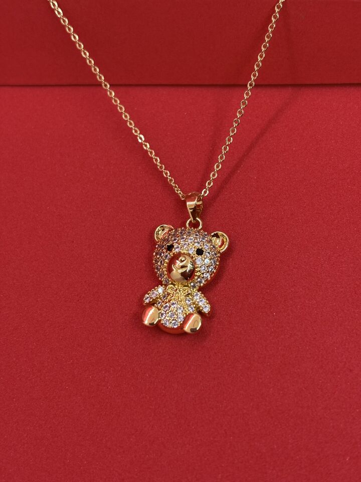 Zirkon Taşlı Ayıcık Kolye