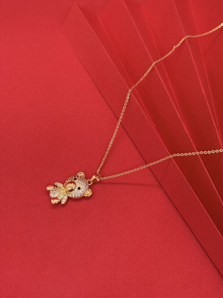 Zirkon Taşlı Ayıcık Kolye