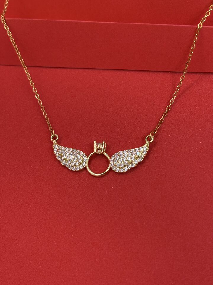 Tek Taş Kanat Kolye