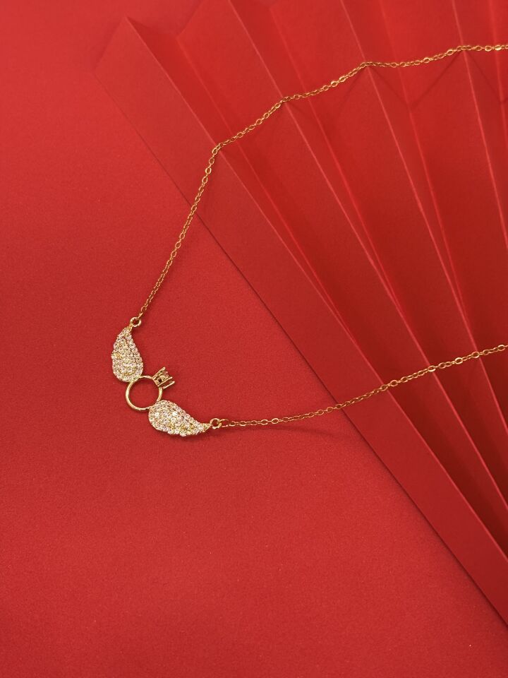 Tek Taş Kanat Kolye