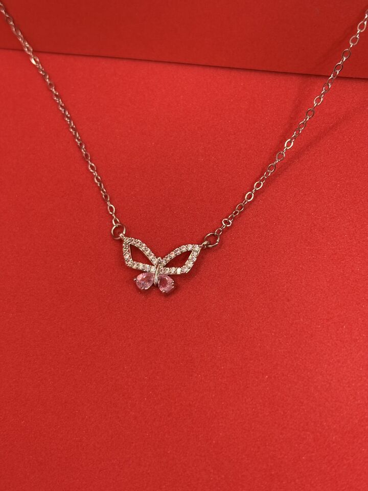 Zirkon Taşlı Kelebek Kolye