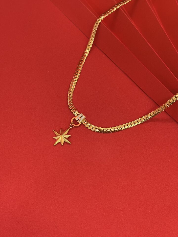 Yıldız Ezme Zincirli Kolye