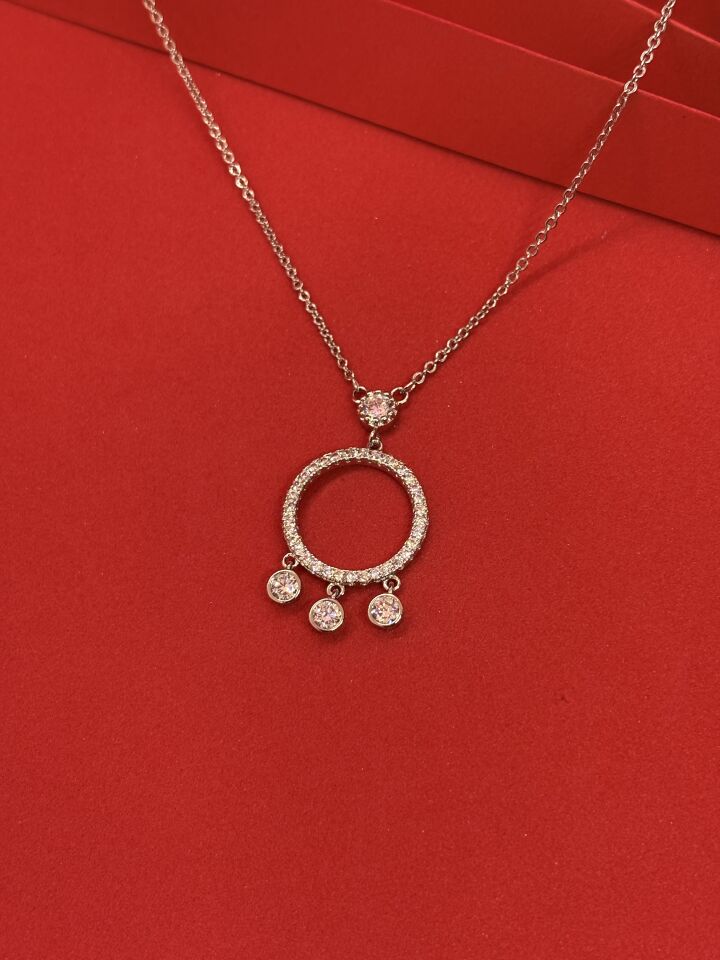 Taşlı Halka Kolye