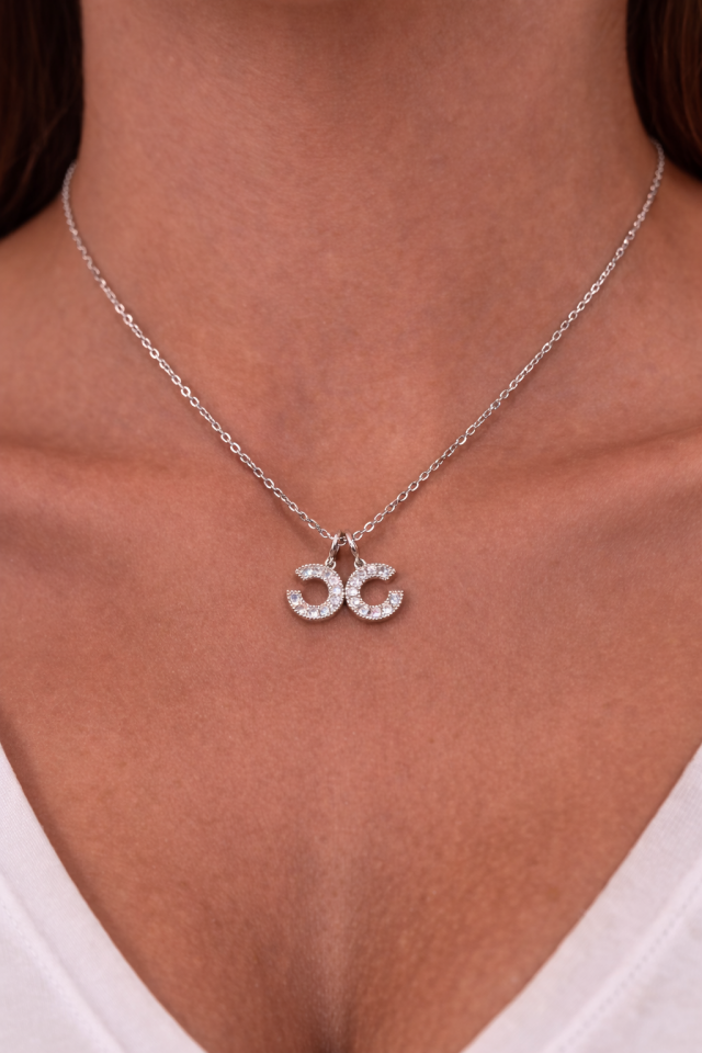 Zirkon Taşlı Gümüş Kolye