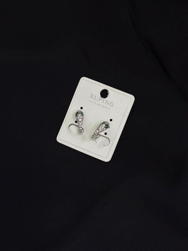 Xuping Gümüş Renk Yılan Küpe
