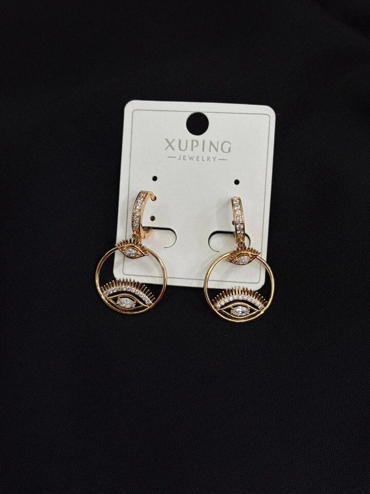 Xuping Rose Renk Taşlı Göz Küpe