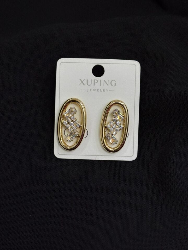 Xuping Gold Renk Zirkon Taşlı Küpe