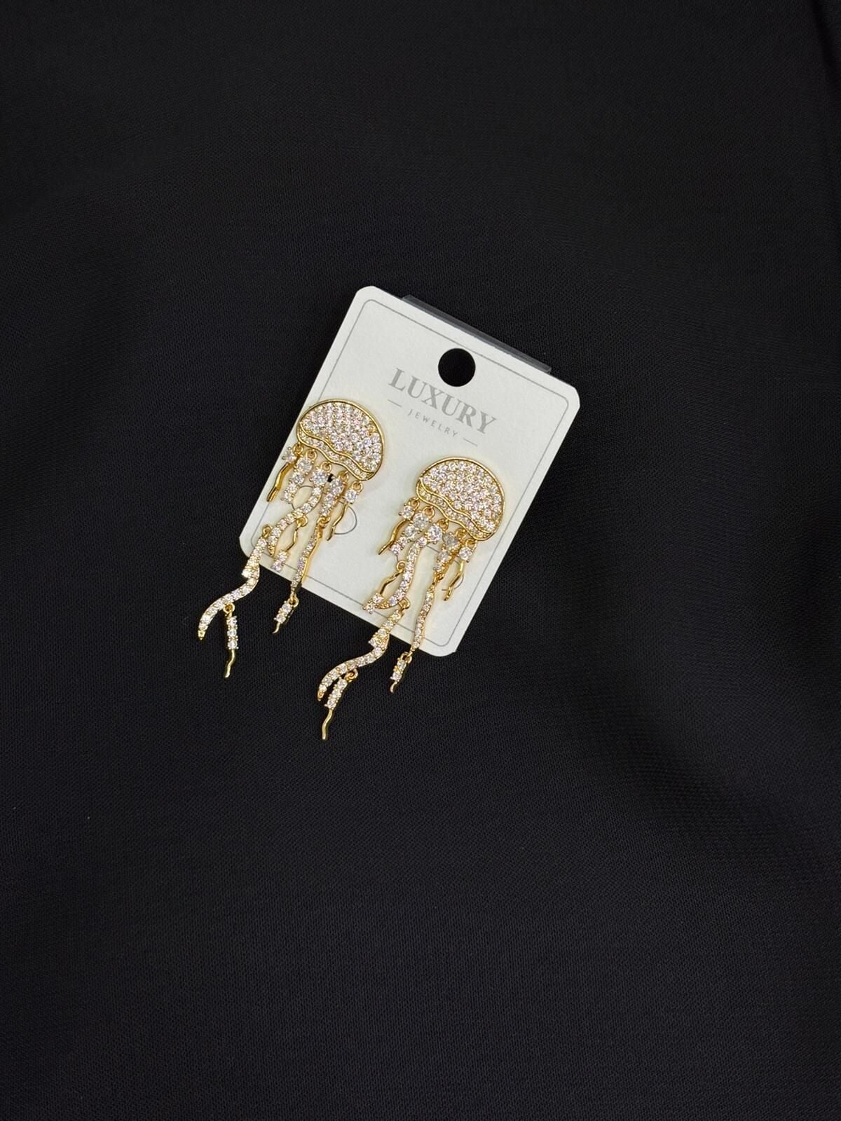 Luxury Rose Renk Zirkon Taşlı Küpe