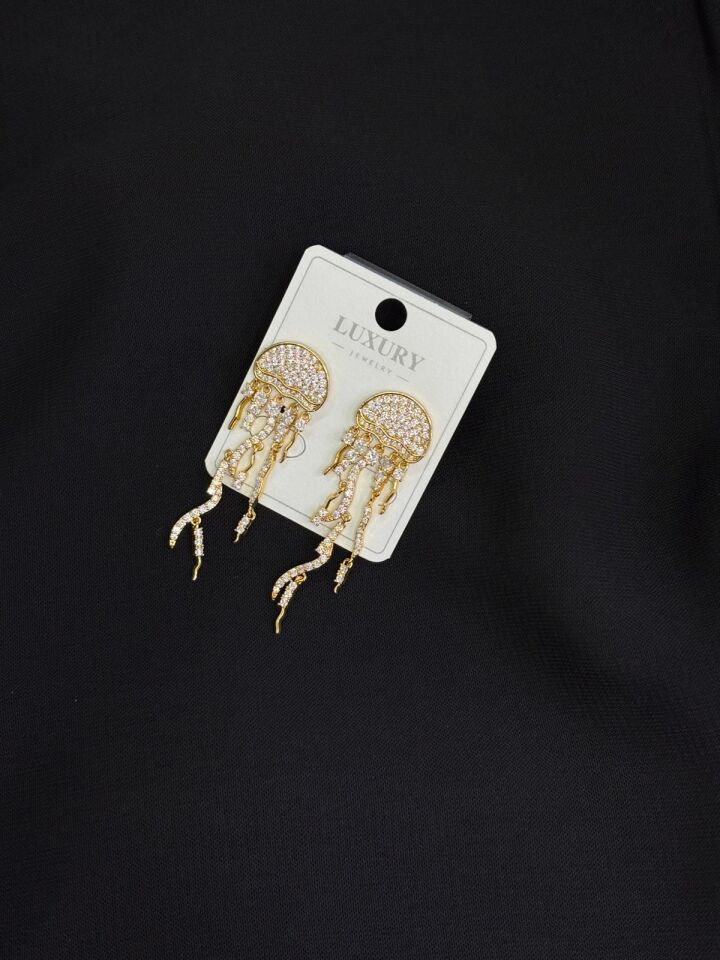 Luxury Rose Renk Zirkon Taşlı Küpe