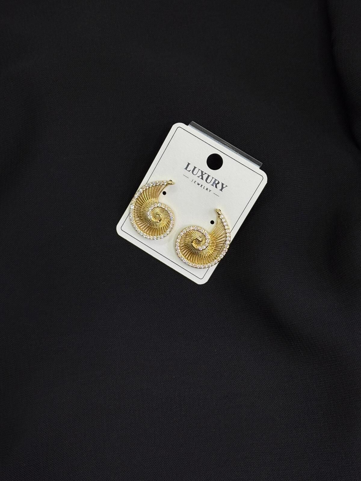 Luxury Gold Renk Zirkon Taşlı Küpe