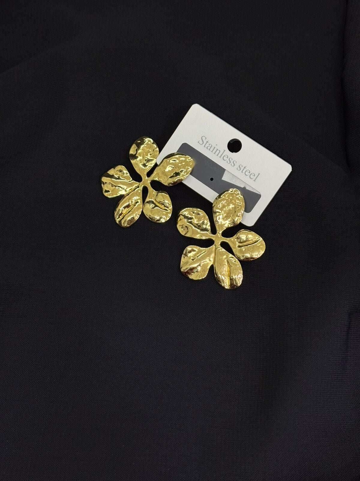 316L Çelik Gold Renk Papatya Küpe