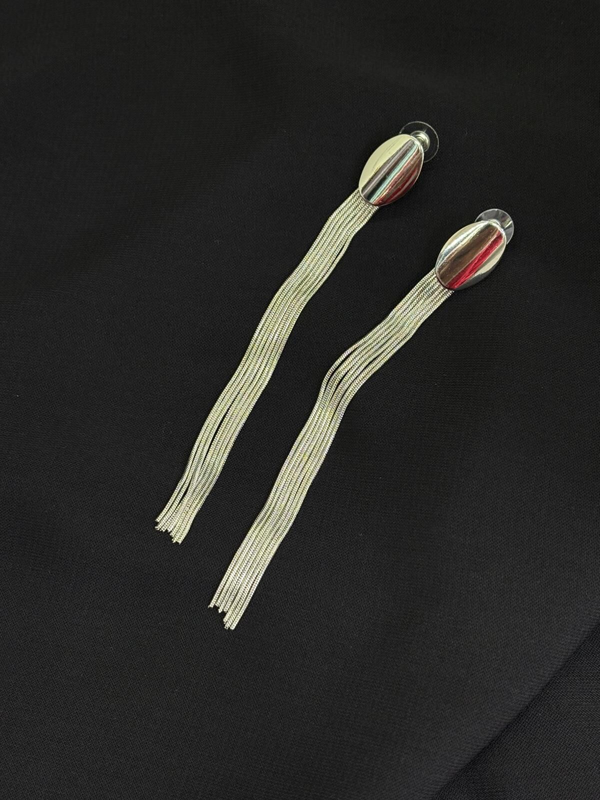 Luxury Gümüş Renk Kısaltılabilir Küpe