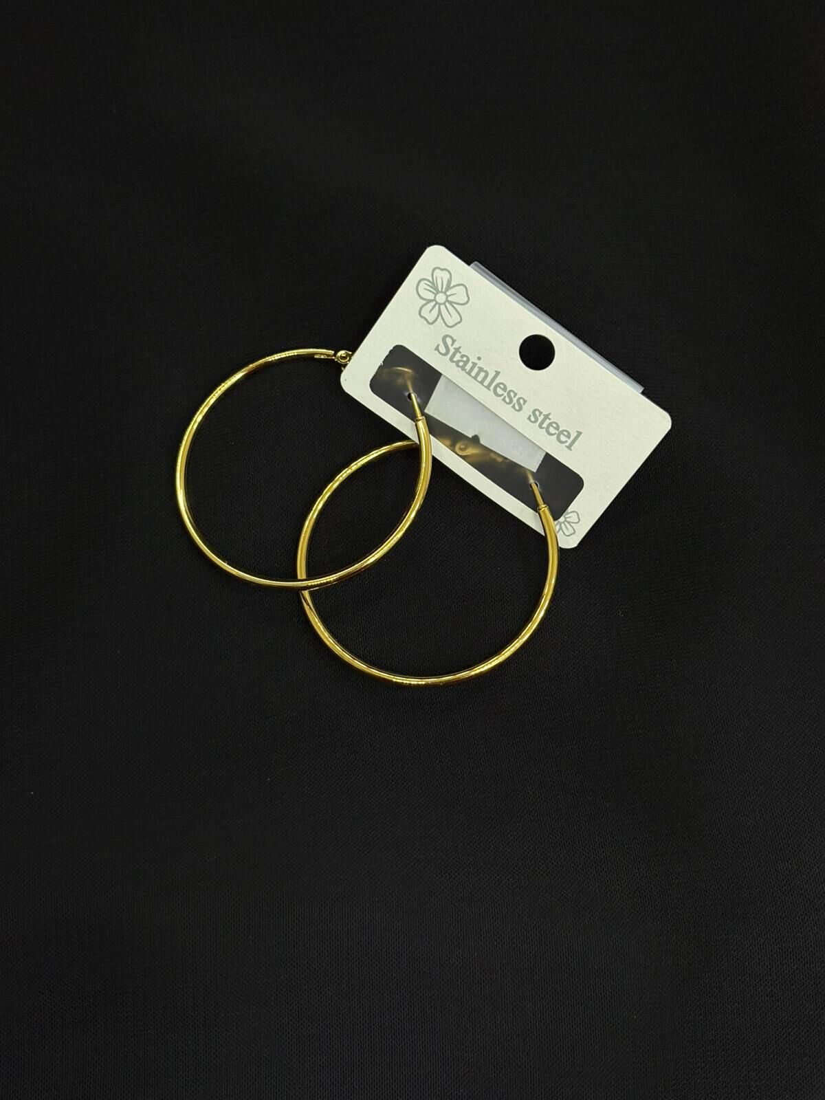 316L Çelik Gold Renk İnce Halka Küpe