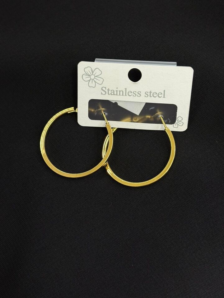 316L Çelik Gold Renk Kibrit Halka Küpe