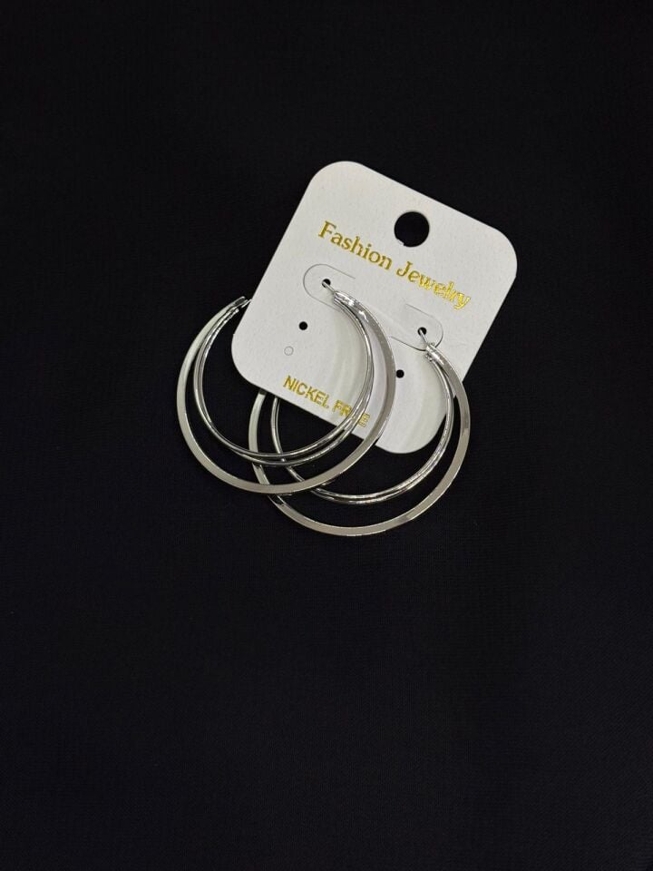 316L Çelik Gümüş Renk Halka Küpe