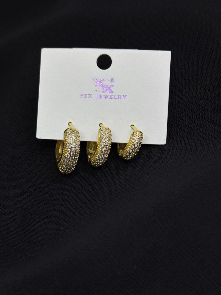 Ysx Jevelry Çelik Gold Renk Halka 3lü Küpe
