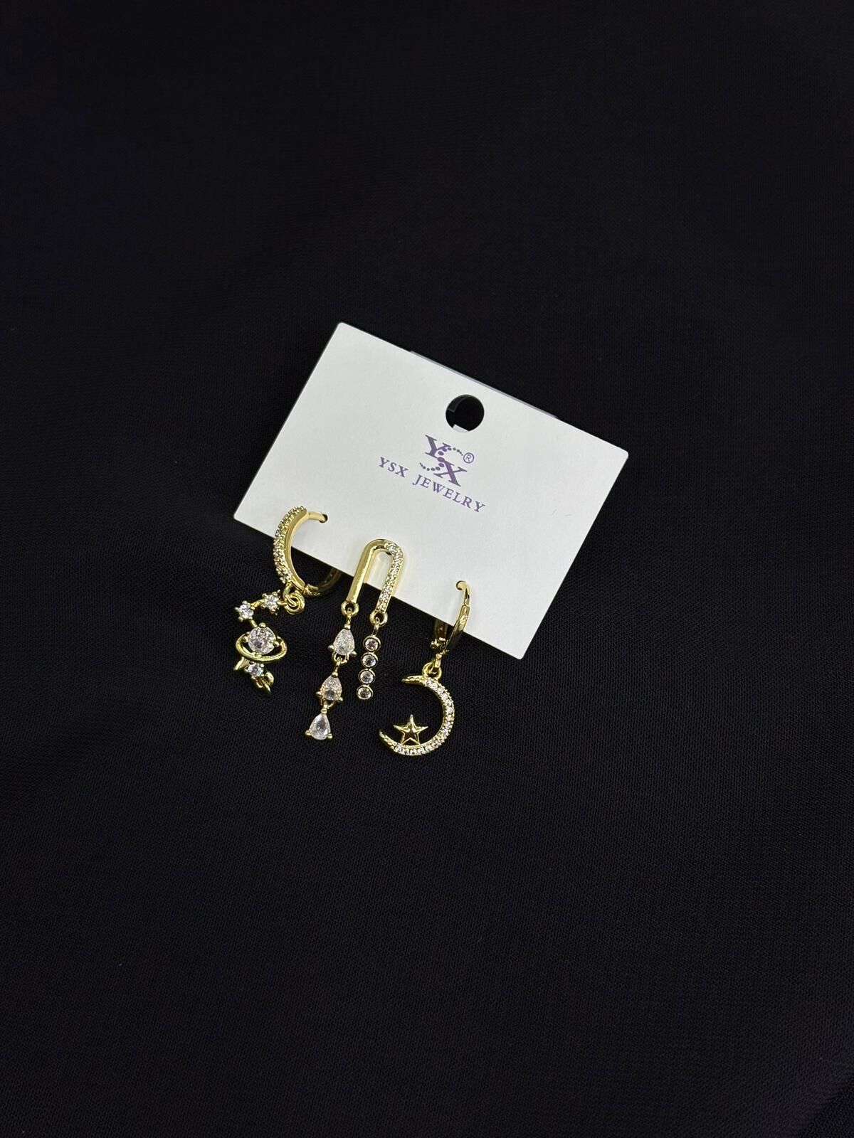 Ysx Jevelry Çelik Gold Renk 3lü Küpe