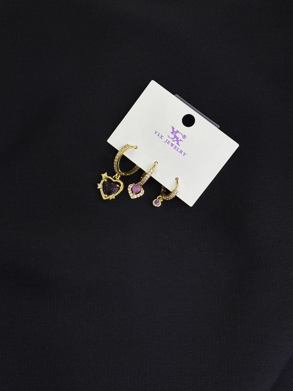 Ysx Jevelry Çelik Gold Renk 3lü Küpe