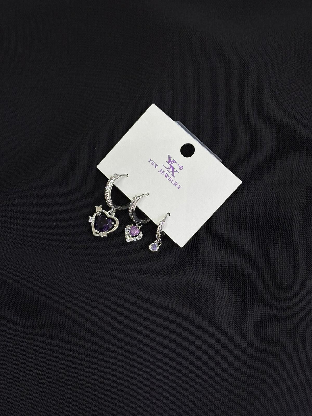 Ysx Jevelry Çelik Gümüş Renk 3lü Küpe