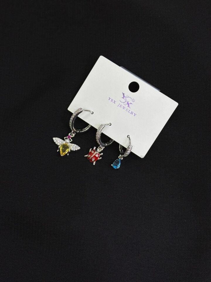 Ysx Jevelry Çelik Gümüş Renk 3lü Küpe